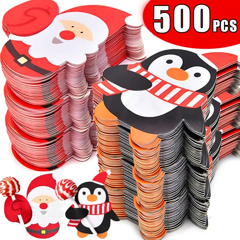 Cardstock Paper Pack - Christmas Lollipop Paper Cards Cartoon Santa
