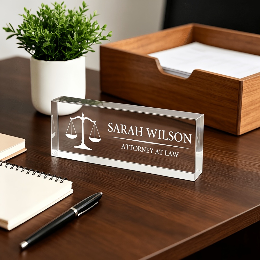 Personalized Lawyer & Judge Ac - Desk Name Plate ulasan dan harga