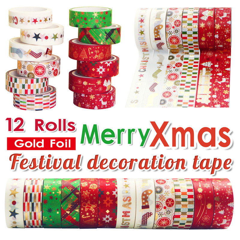 60 Meter Christmas Washi Tapes - Washi Tape Set ulasan dan harga