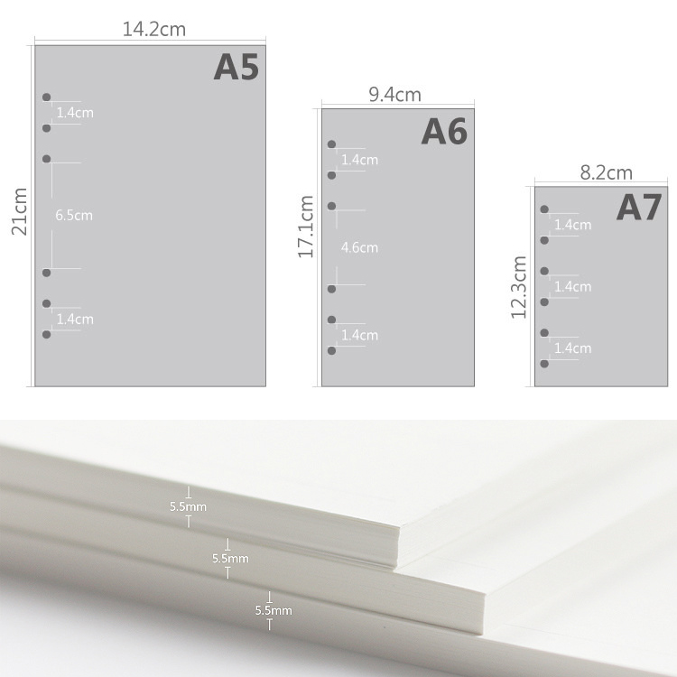 45 Sheets A5 A6A7 Loose Leaf N - Notebook Dotted A5 ulasan dan harga