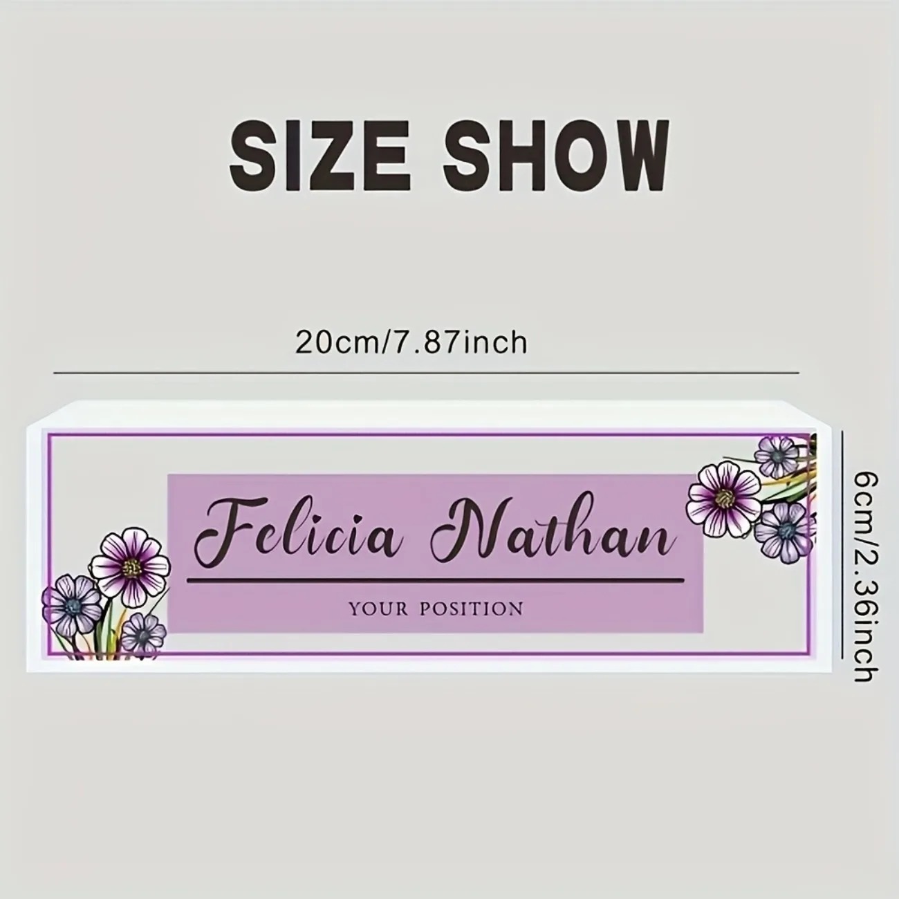 Elegant Pink‑Purple Floral Acr - Desk Name Plate ulasan dan harga