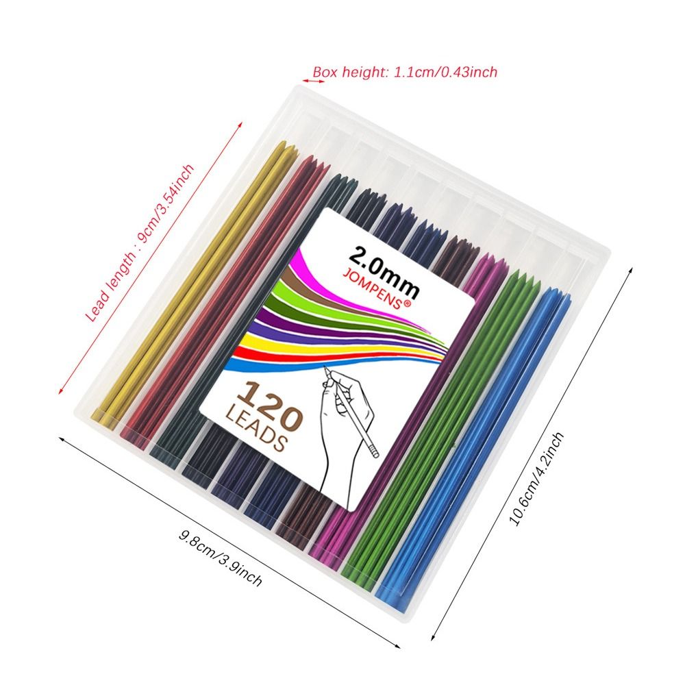 120pcs 2.0mm Lead Pencil Refil - Mechanical Pencil Lead ulasan dan harga
