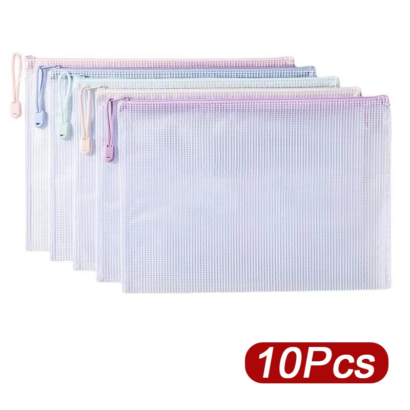 5-30pcs Zipper Mesh Bag A4/A5  - Is Stationery Office Supply ulasan dan harga