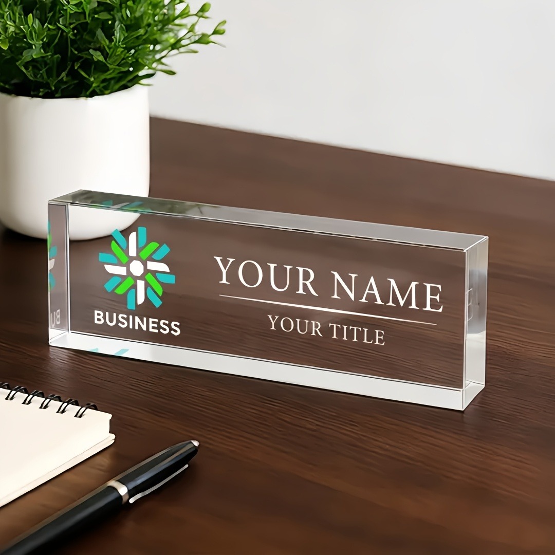 2D Flat Personalized Acrylic D - Desk Name Plate ulasan dan harga