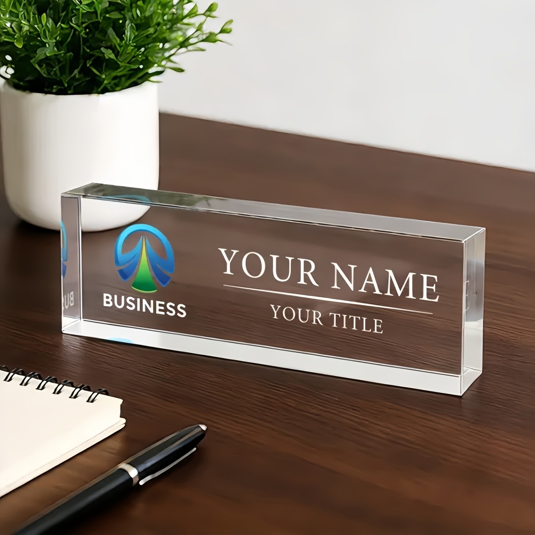 2D Flat Personalized Acrylic D - Desk Name Plate ulasan dan harga