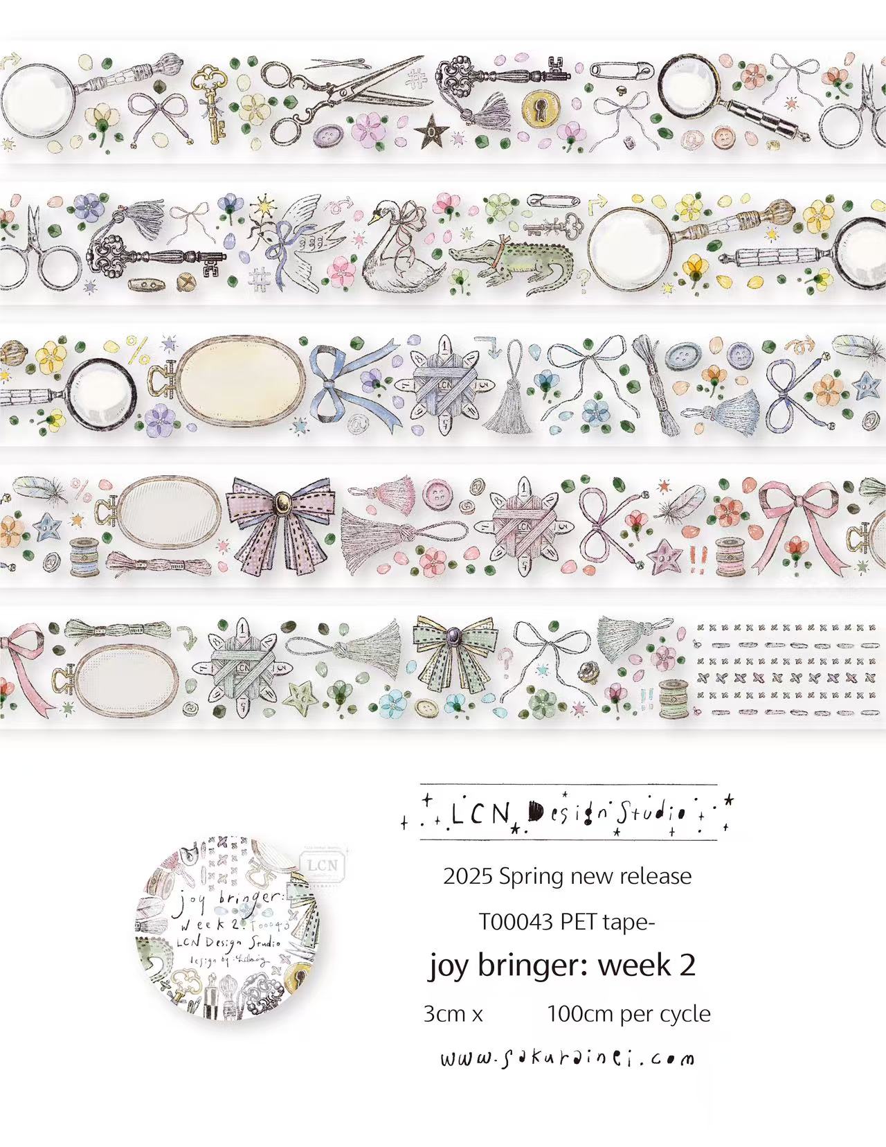 1 Loop LCN Vintage Sticker Clu - Washi Tape Set ulasan dan harga